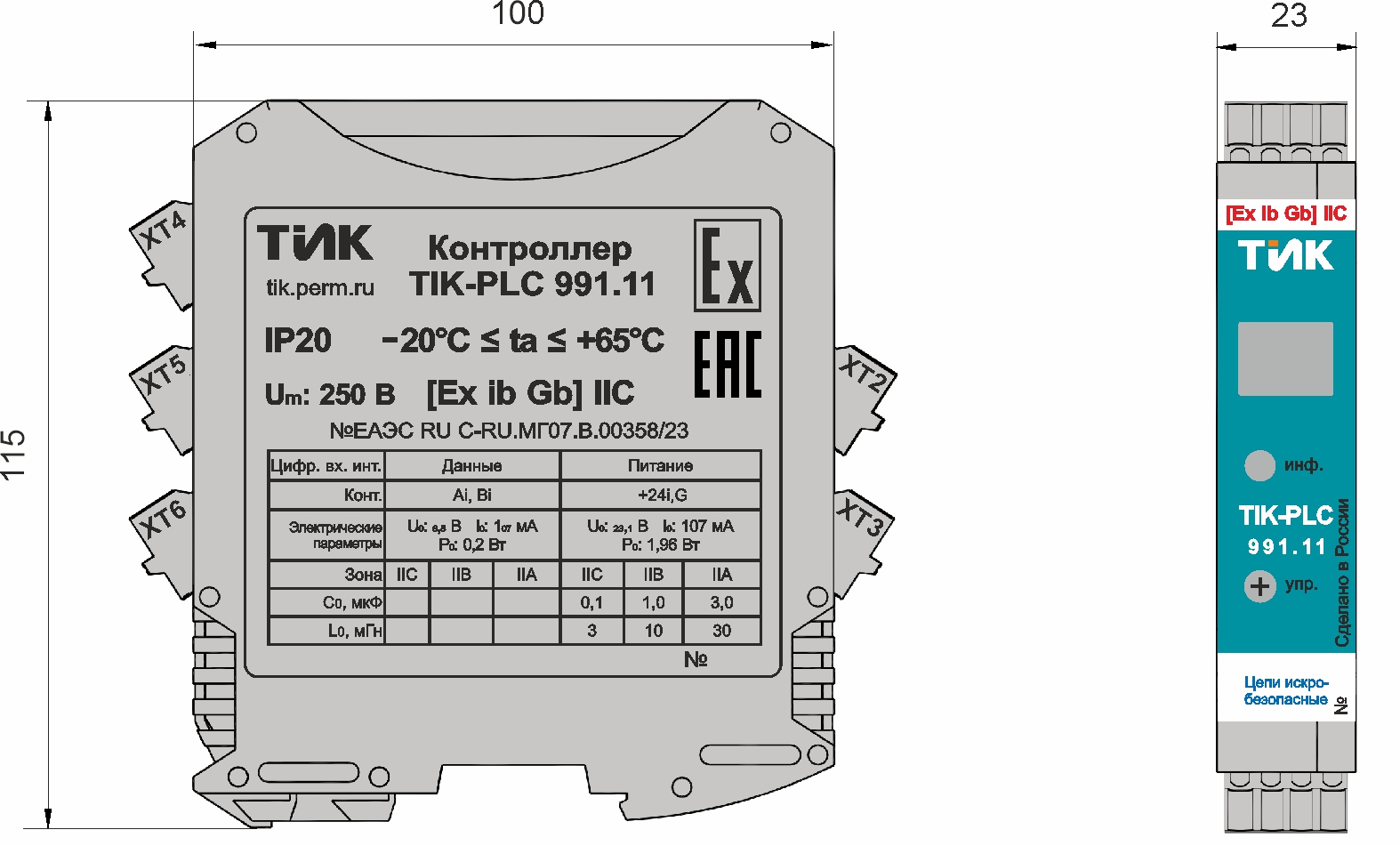 Constructive execution of TIK-PLC 991 controller